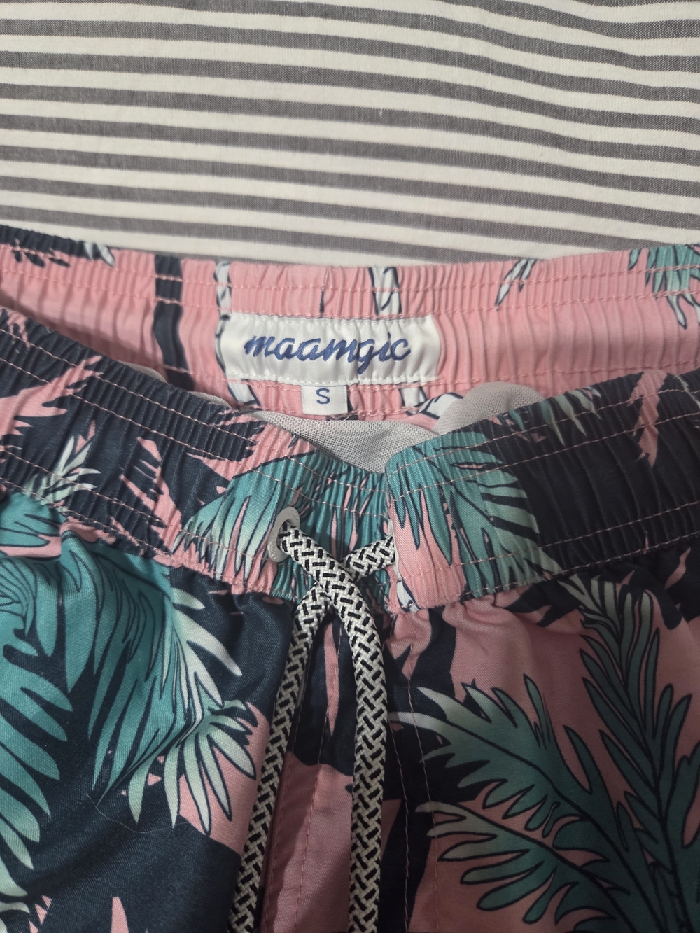 Maamgic Pink & Teal Tropical Men’s Swim Trunks